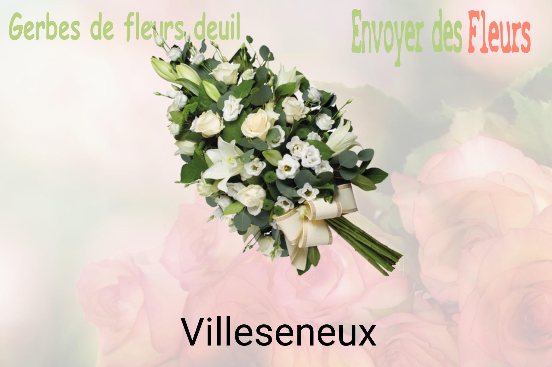 Gerbe de fleurs de deuil livrée à Villeseneux